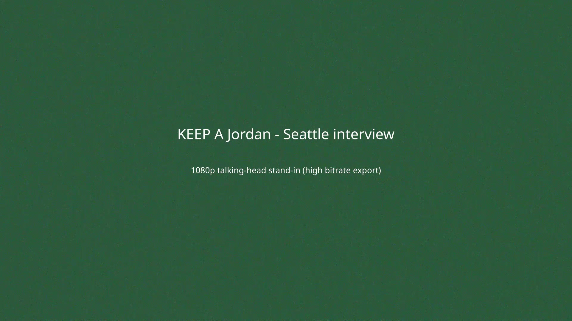 FFmpeg veryfast CRF 24 output frame at 5 seconds: KEEP A Jordan text readable